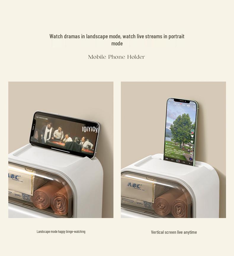 Настенный водонепроницаемый держатель для туалетной бумаги, без пробивки, высококлассный кремовый стиль, держатель для бумажных полотенец