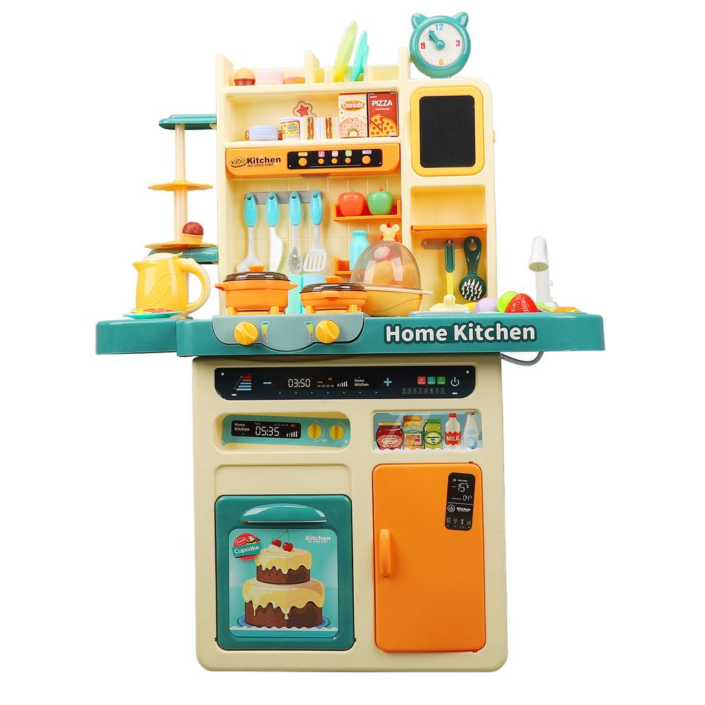 Кухонный игровой набор для мальчиков и девочек с реалистичными огнями и звуками, пароваркой, распылителем, плитой, духовкой, кастрюлями