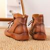 Высококачественные женские ботинки из натуральной кожи женские водонепроницаемые ботинки модные женские ботинки на шнуровке на платформе коричневые ботинки