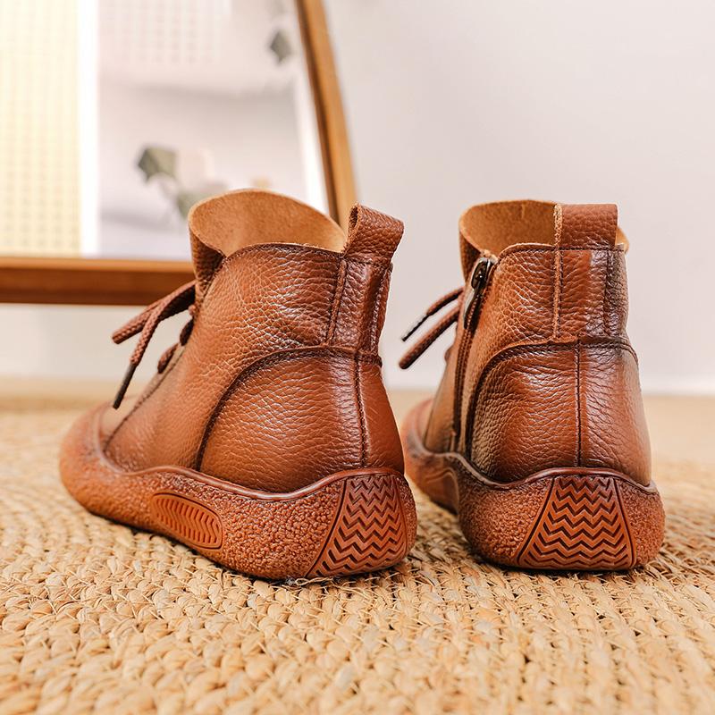 Высококачественные женские ботинки из натуральной кожи женские водонепроницаемые ботинки модные женские ботинки на шнуровке на платформе коричневые ботинки