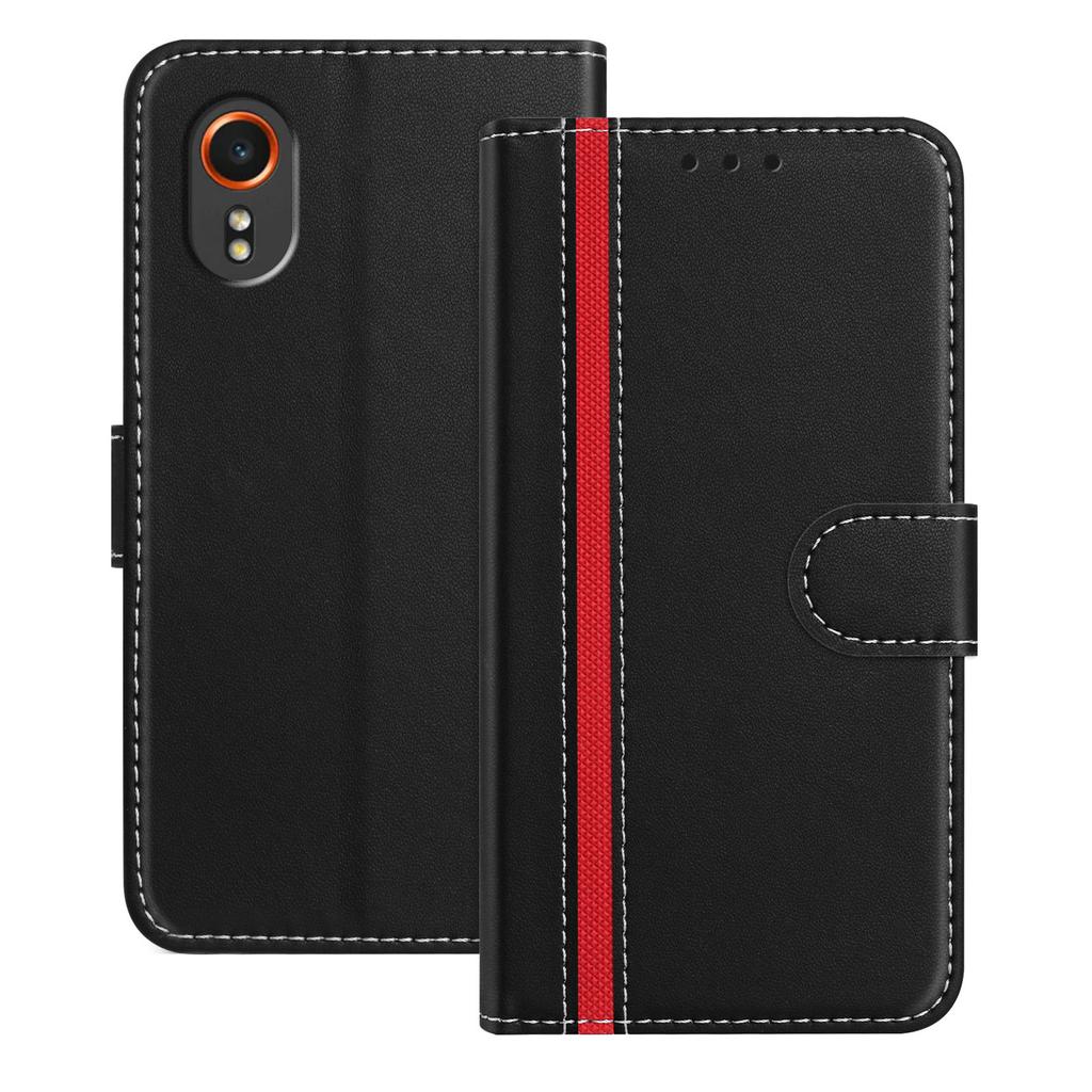 For Samsung Galaxy Xcover7 Phone Cases Wallet Stand Color Splicing Leather Cover with Magnetic Clasp