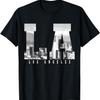 Los Angeles California LA Skyline Pride Black White Vintage T-Shirt