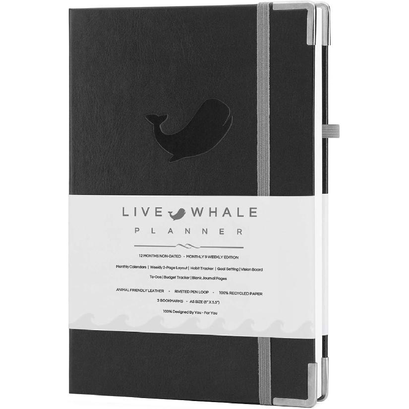 Лимитированная серия Live Whale, Планер полного фокуса. Трекер времени - Повысьте продуктивность и эффективно управляйте своим временем Moleskin Искусственная кожа Черный Цель