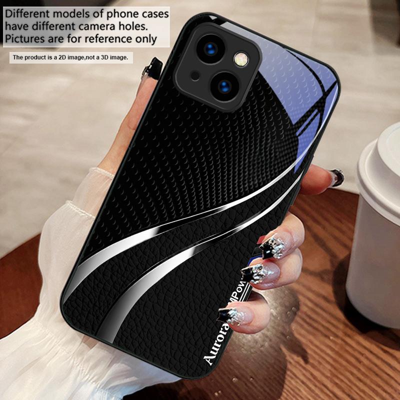 Высококачественная текстура кожи Для iPhone 17 Air 16 E 15 14 13 Plus 12 mini 11 17 Pro Max XR Xs Max 16E 7 8 Закаленное стекло Чехол для телефона