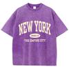 New York Brooklyn Letter Printed Washed TShirts Women Cotton Tops Comfortable Distressed ONeck T Shirts Summer Womans Clothes