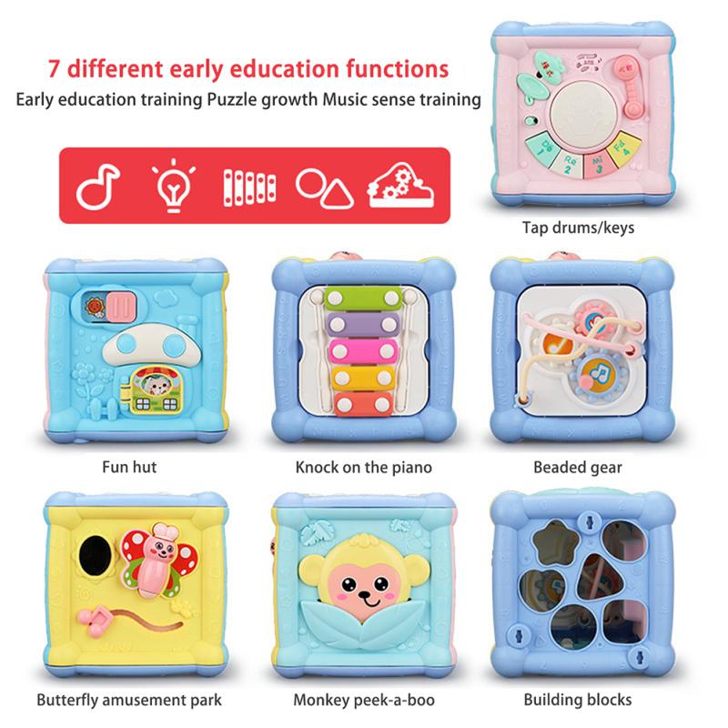 Baby Music Polyhedron Geometric Building Blocks Toy Multi-functional Early Education Toy For 0-3