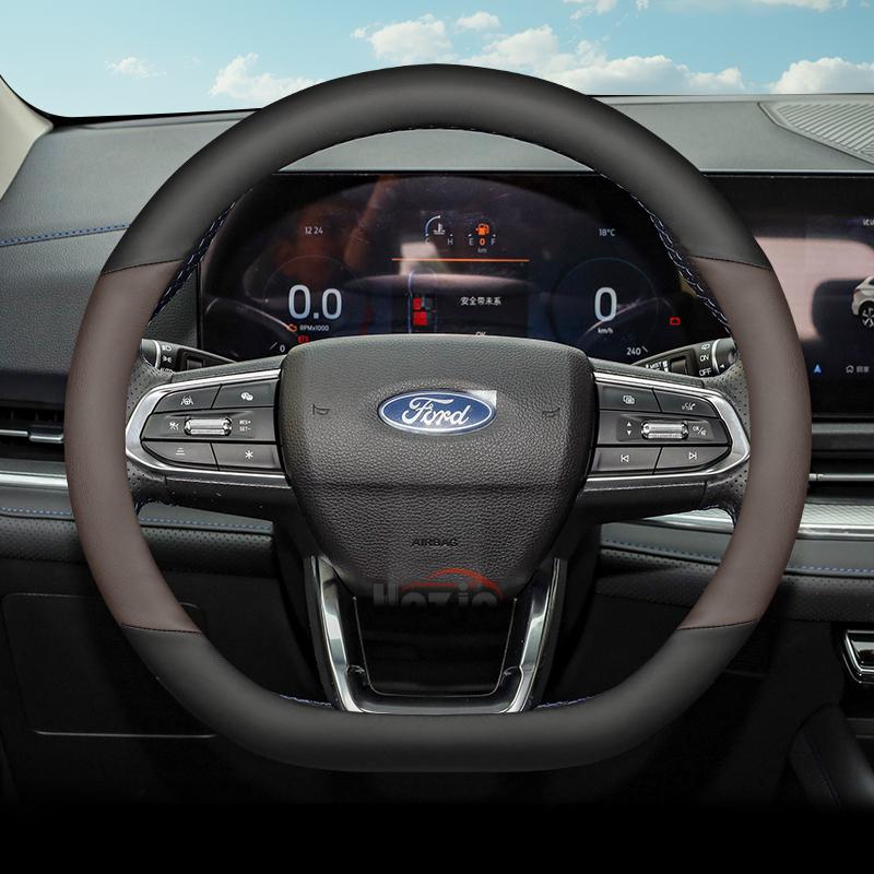 Leather Car Steering Wheel HRTS57Y Cover for Ford Territory 2021 2022 2023 2024 2025 2026 Accessories