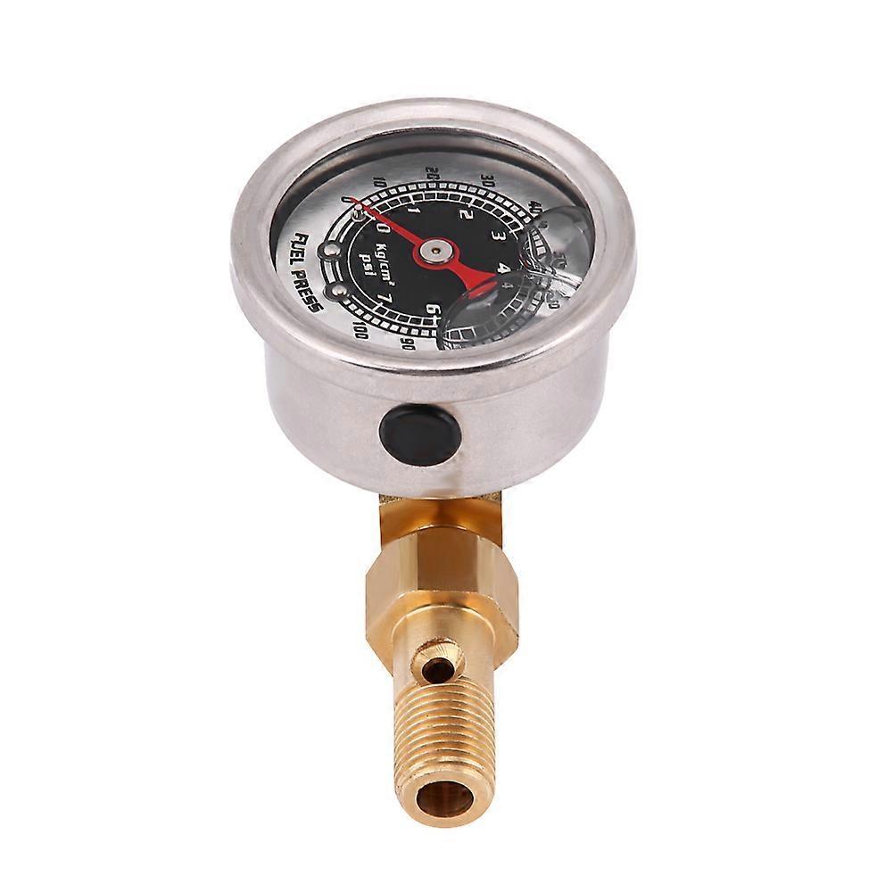 Universal Fuel Pressure Liquid Filled Regulator Gauge Adapter Kit 0-100PSI Black