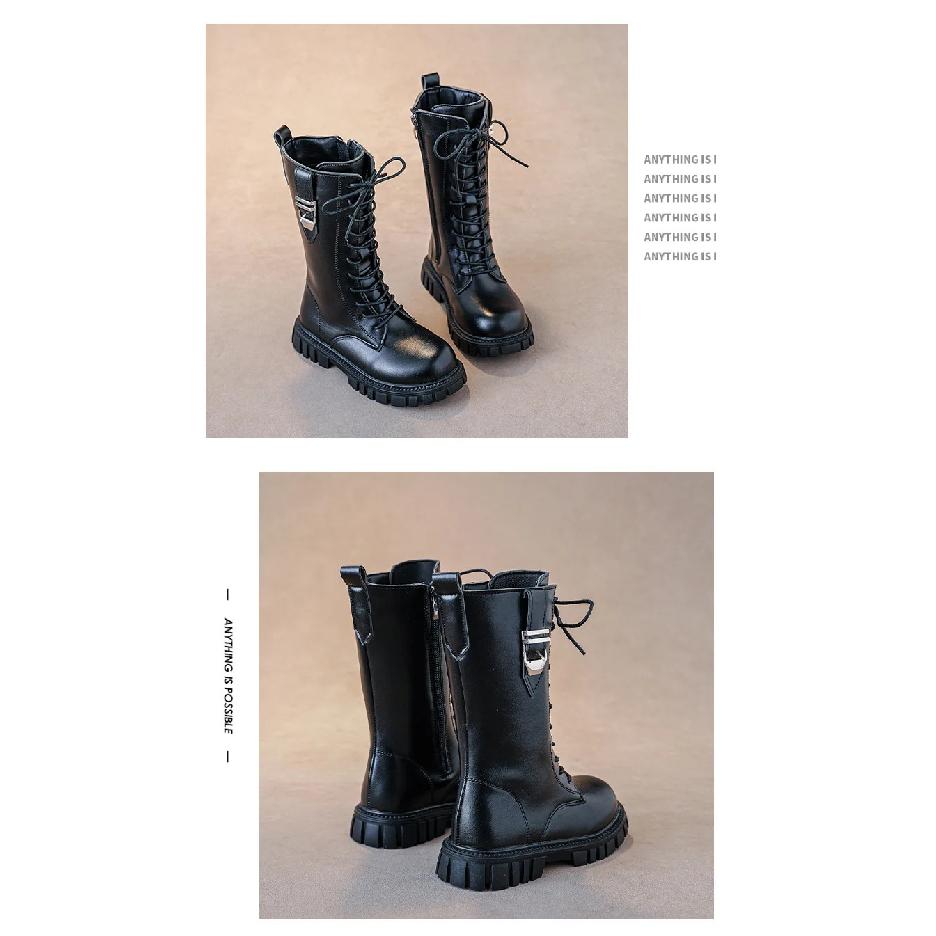 Children Knee Length Boots New 2025 Autumn British Girls Princess Boots Kids Zipper Comfortable Non Slip Buckle Long Boots