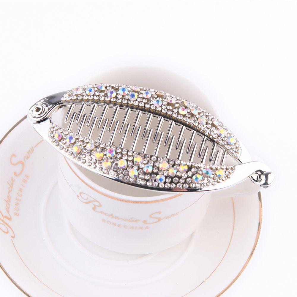 Elegant DIY Banana Clips Fish Shape Rhinestone Women Hair Claws Hair Clips Hairpins Fish Clip