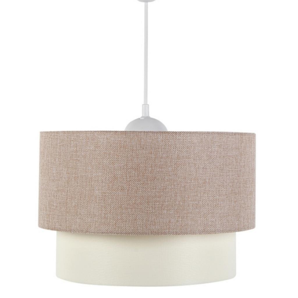 Pasta Katlı Tekli Avize Açık Kahve Dokuma Yatak Odası Salon Antre Sarkıt