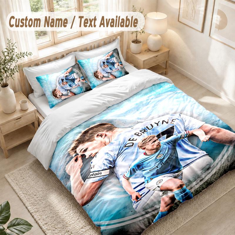 Kevin De Bruyne Bedding Set, 1 Duvet Cover & 2 Pillowcases Soft Comfortable Bedroom Home Textile Decor