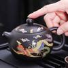 Hand-made Changes Color Purple Clay Teapot Dragons Phoenixs Pattern Tea Infuser  Living Room
