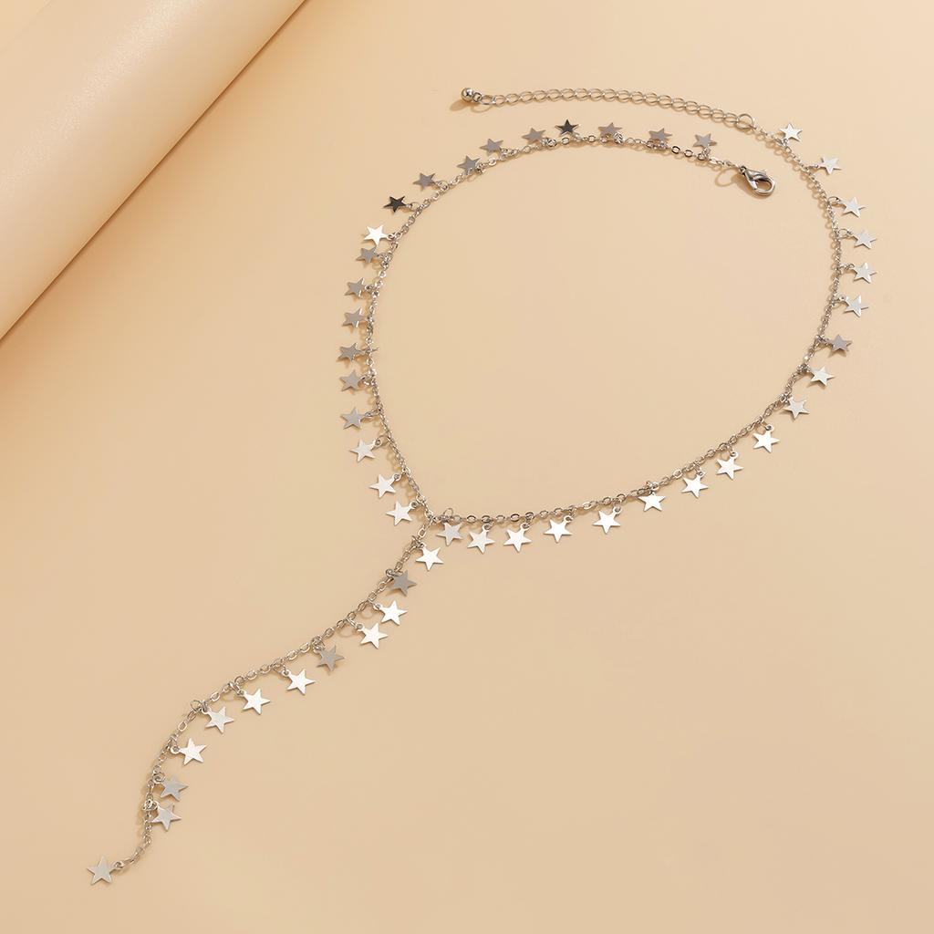 Simple Chain with Small Stars Pendants Necklace for Women Trendy Long Tassels Chains Necklaces 2026 Fashion Jewelry Accessories