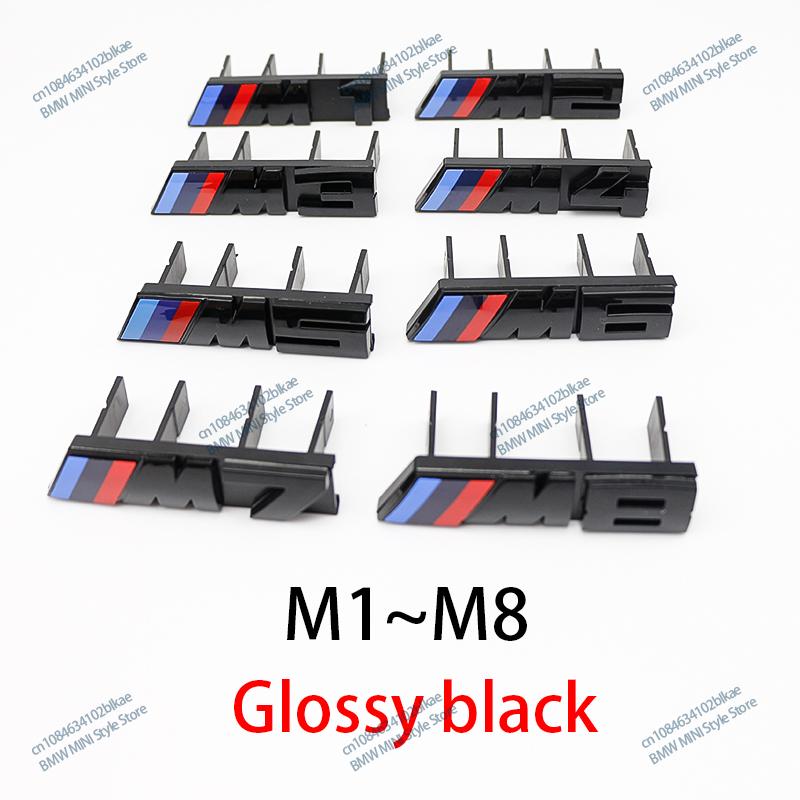 3D ABS Front Grille Badge Emblem for BMW M1 M2 M3 M4 M5 M6 M7 M8 Glossy Black Chrome Letter Logo Accessories E90 F30 G20 F20 E46