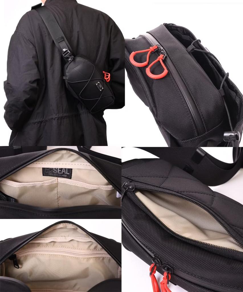 SEAL Elastic Bodybag Waterproof Shoulder Bag for Bag - Bag/Waist Men, Motorcycle/Crossbody (PS-214BK)