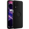 Protective Case - E.F.CONNECTION - for Realme 8 Pro - Silicone - Black - Integrated Finger Ring