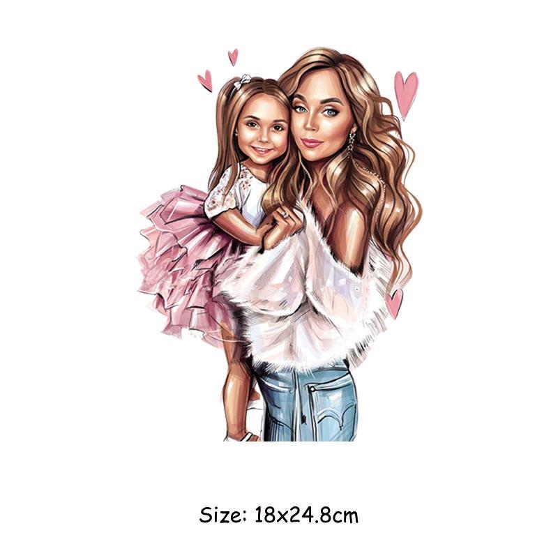 Утюжок для мамы и дочки, новый дизайн, термопереводная наклейка «сделай сам», горячая слезоточивая наклейка, легко распечатывается бытовыми утюгами