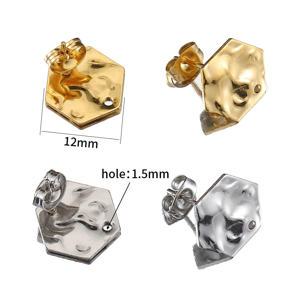 10pcs Stainless Steel Earrings Posts Ear Studs Star Flower Dangle Earrings Base for Earring Jewelry Making DIY Accessories