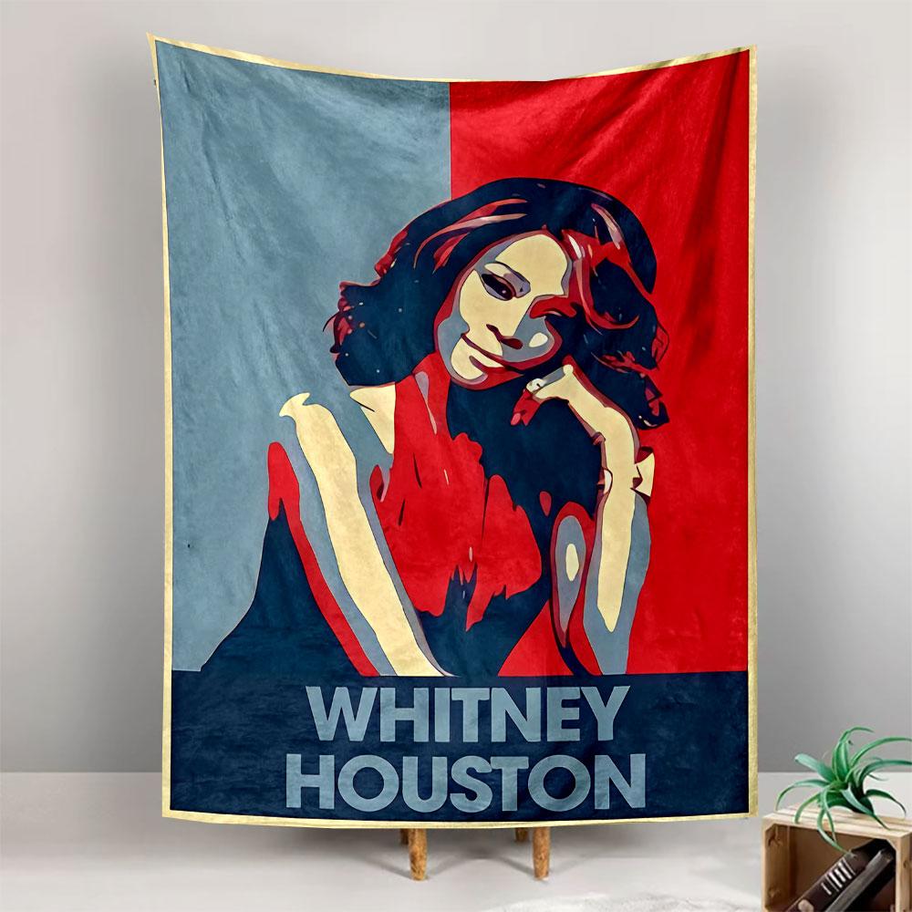 Stylized portrait with red and blue contrasting tones and bold shading. Patterned tapestry for bedroom and living room home decor