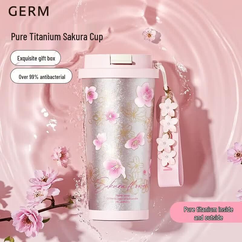 Бутылка для напитков Germ 500 мл, двойные стенки, из чистого титана