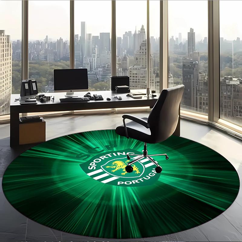 Sporting Clube De Portugal (5) Round Office Rug Decorative Floor Rug for Office Bedroom Living Room and Home Space