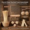 Parrot Chew Stick Natural Wood-Bird Toy with Edible Snack for Small Parrots Cage Decoration Stress Relief