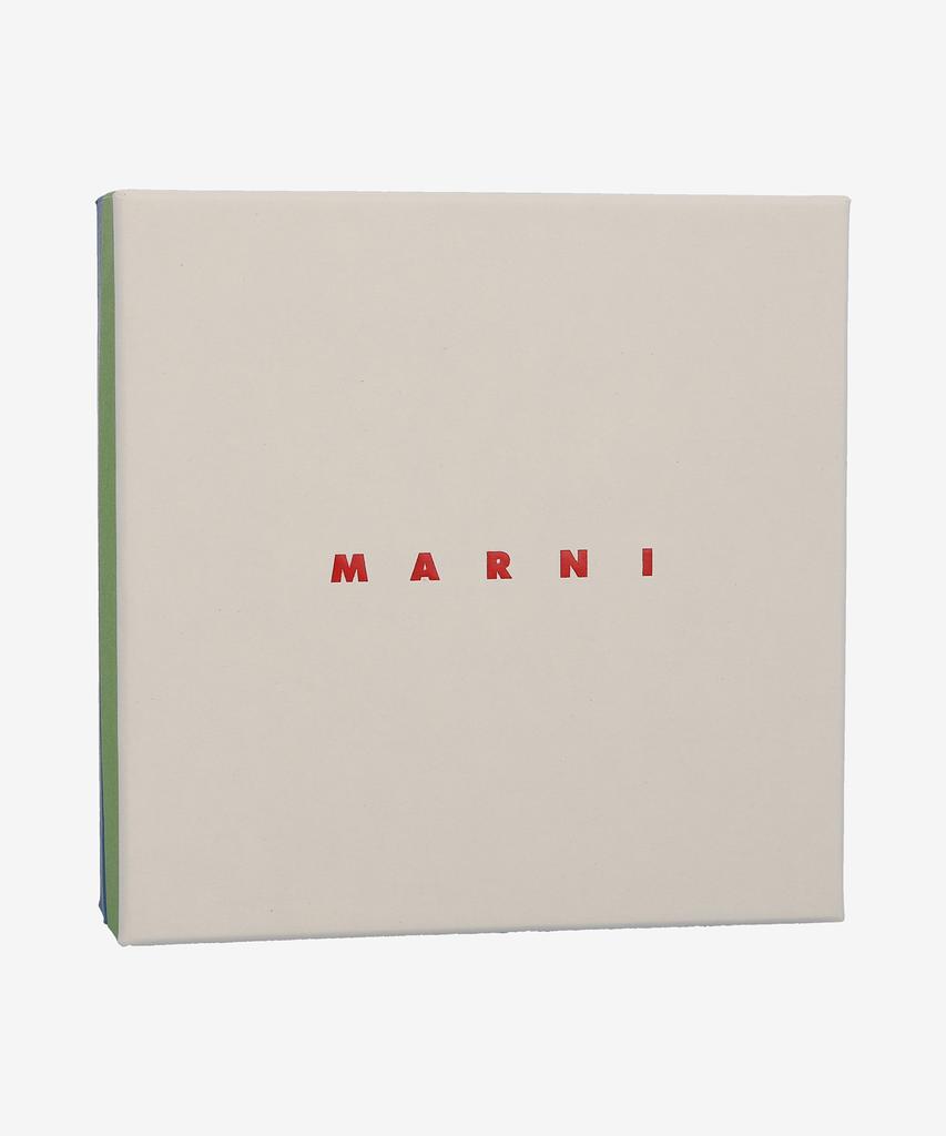 Кожаный держатель для карт на молнии Marni - Черный / Pfmo0112U0P694800N99