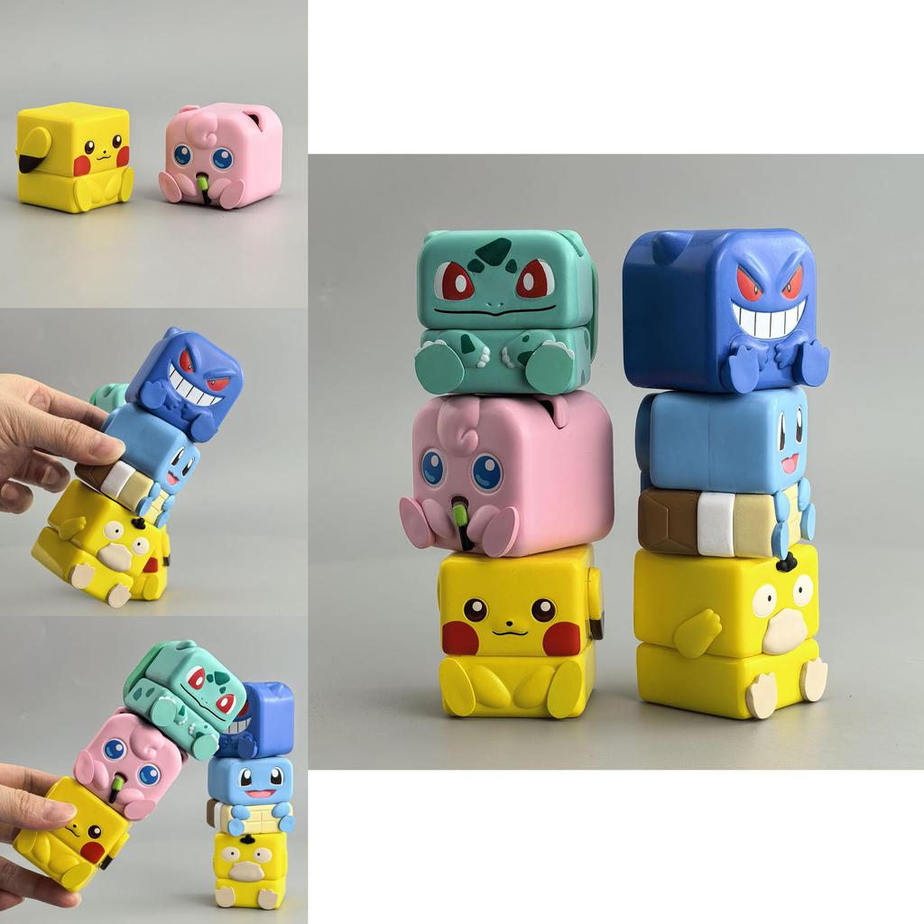 Магнитные фигурки Pokemon из ПВХ, которые можно ставить друг на друга, для снятия стресса, коллекционная игрушка для детей и взрослых