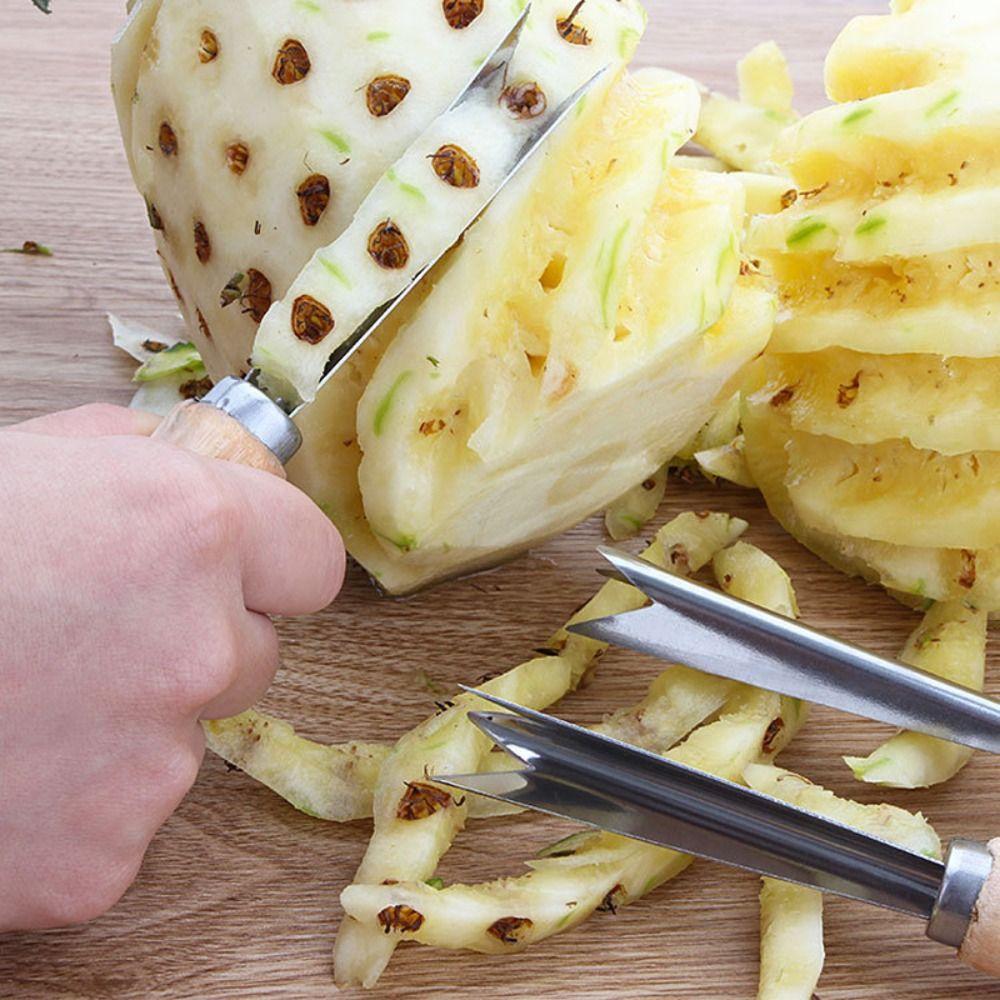 Wooden Handle Pineapple Seed Remover Portable Eye-digging Clip Creative Pineapple Peeler Home