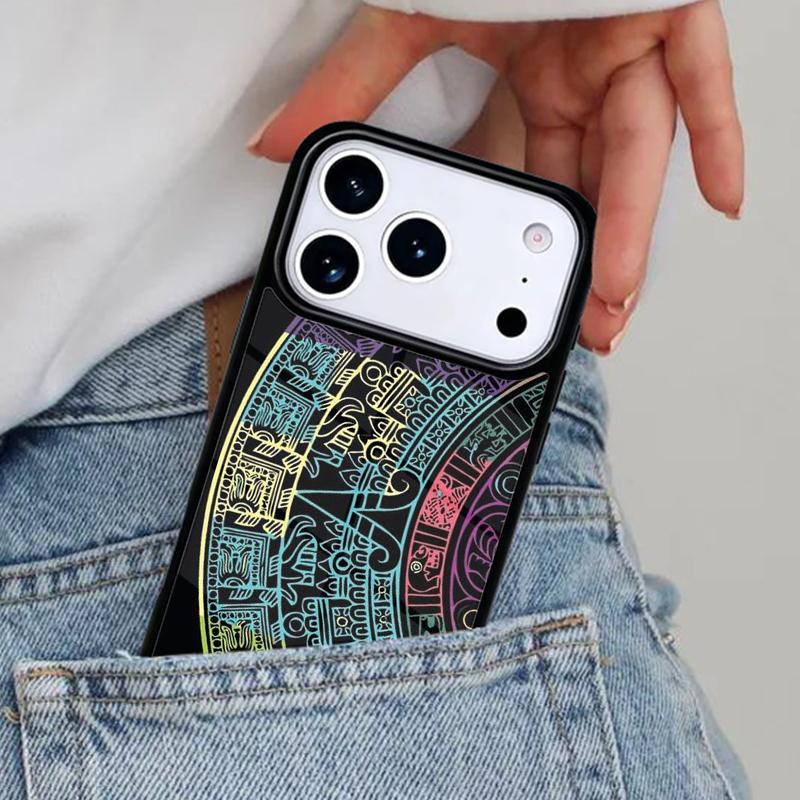 Mayan Calendar Pattern Phone Case for iPhone 17ProMax 12 13 14 15 16e 17 Pro Max Plus Air Cover