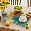 4/6pcs Watercolor Painting 4Th of July Placemats, Memorial Day Patriotic Table Mats for Party Kitchen Dining Decoration 12X18 Inch