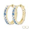 [R3595] - Gold Plated Hoop Earrings 'Sissi' Golden Blue - 20x2 Mm