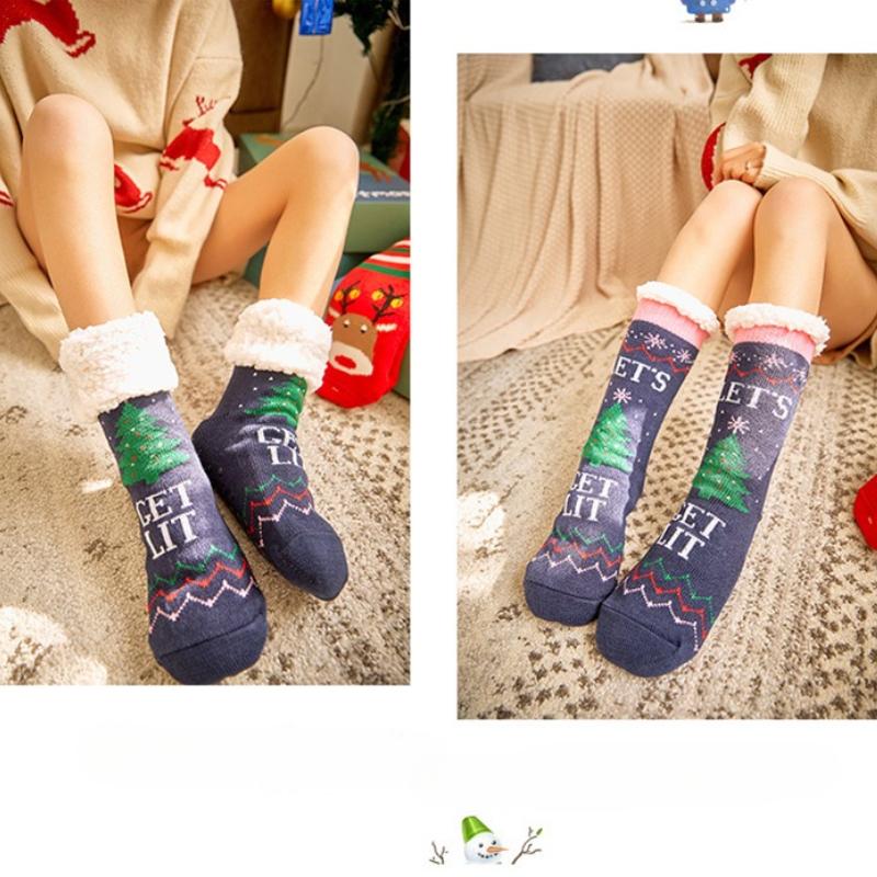 Women Winter Warm Soft Indoor Socks Cozy Plus Pile Carpet Sleeping Sock