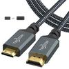 Twozoh Mini HDMI To HDMI Cable 3M, 4K 60Hz UHD Mini-HDMI Male To HDMI Male Conversion Cable, HDMI Cable Type C (HDMI Mini)