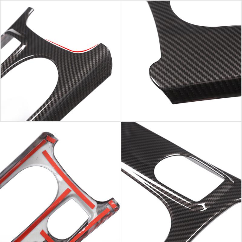 For Mercedes Benz A GLA CLA Class W176 X156 C117 Car Carbon Fiber Texture Center Console Water Cup Holder Cover Trim