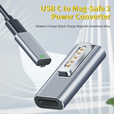Адаптер Зарядное устройство Быстрая зарядка Магнитный к Mag-Safe PD USB C Алюминиевый сплав 2 Преобразователь мощности