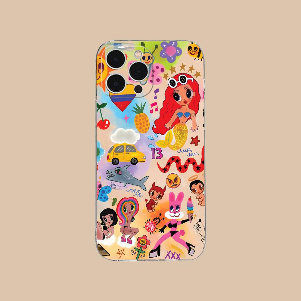 Karol G Латиноамериканский Чехол для Мобильного Телефона iPhone 17 16 15 14 13 12 11 X XR XS Air Pro Max Plus Mini Прозрачный Цветной Чехол Красивый