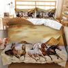 Horse Bedding Set Queen Size,Pony Decorative 2/3pcs Bedding Set Horse Freedom Runs Gallop Farm Print Soft Polyester Duvet Cover
