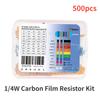 Набор из 500 шт. 1/4 Вт металлопленочных резисторов - 50 значений, 1R~10M Ом, точность 1%, коробка электронных компонентов для проектирования схем, прототипирования