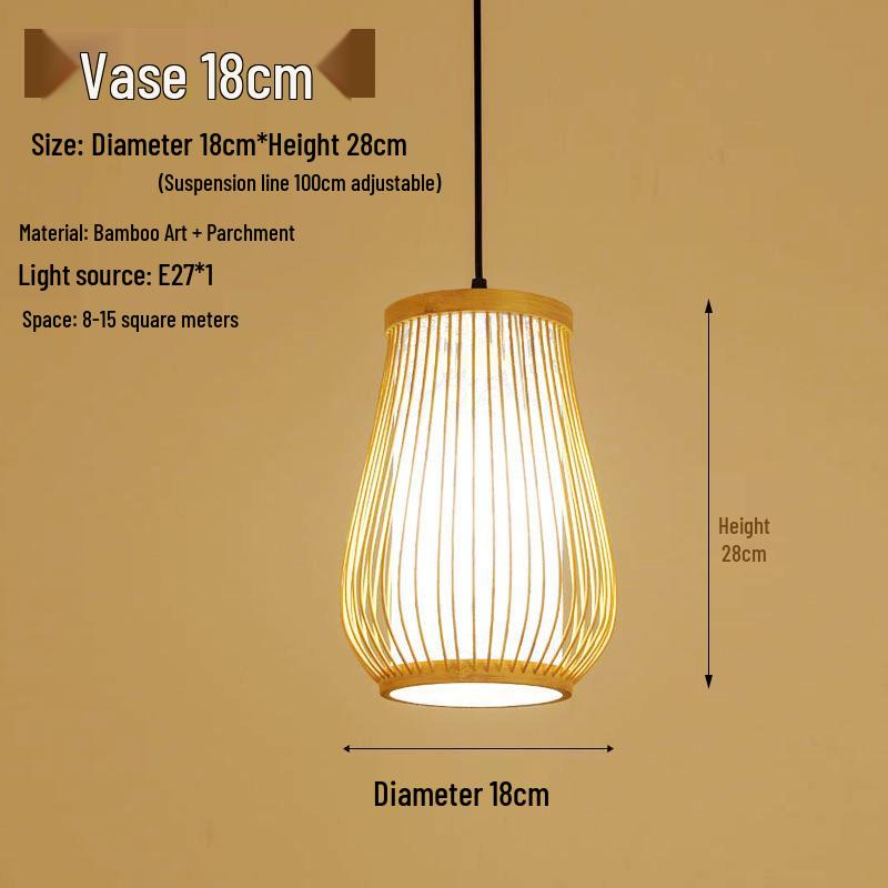 Retro Zen Bamboo Weaving Pendant Lamp for Restaurants & Teahouses