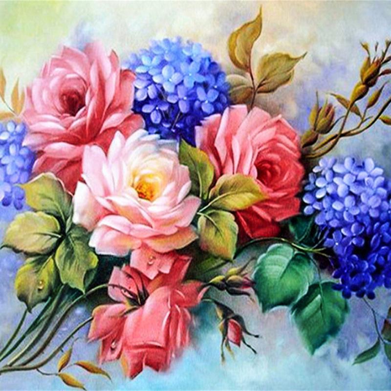 Набор для алмазной живописи «Цветы», полная дрель, Алмазная вышивка стразами, картина «сделай сам»