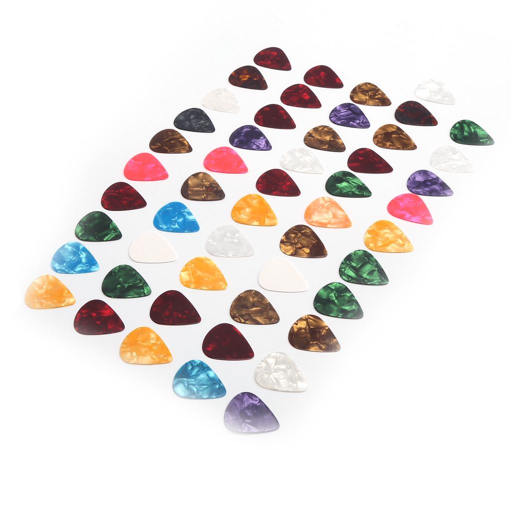 Guitar Pick Celluloid Portable UltraThin Light Performance Accessories for Teenager(50Pcs )