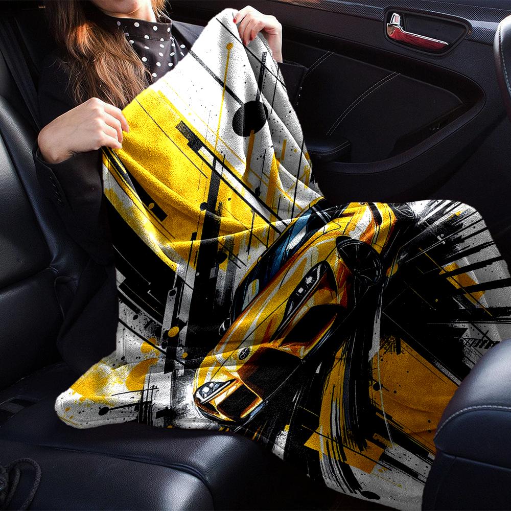 Racing Theme Printed Blanket - Perfect for Couch, Bed, Travel & Outdoor Use | Machine Washable, Cozy & Durable.