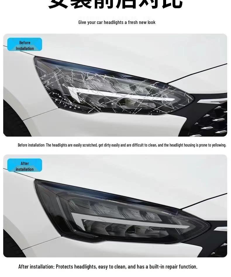2023 Ford Escape Black Headlight & Transparent Taillight Film for Mondeo, Explorer