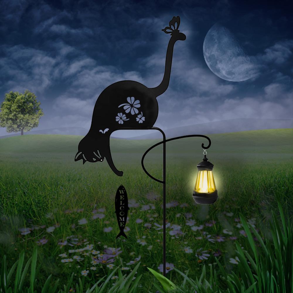 Солнечный свет сада: Водонепроницаемое уличное украшение в форме железного кота