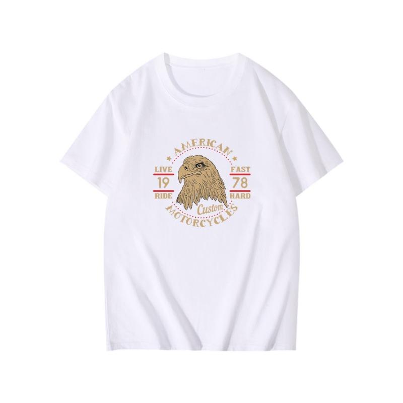 Летняя Свободная рубашка свободного покроя из чистого хлопка с принтом, с круглым вырезом и короткими рукавами, футболки мужские