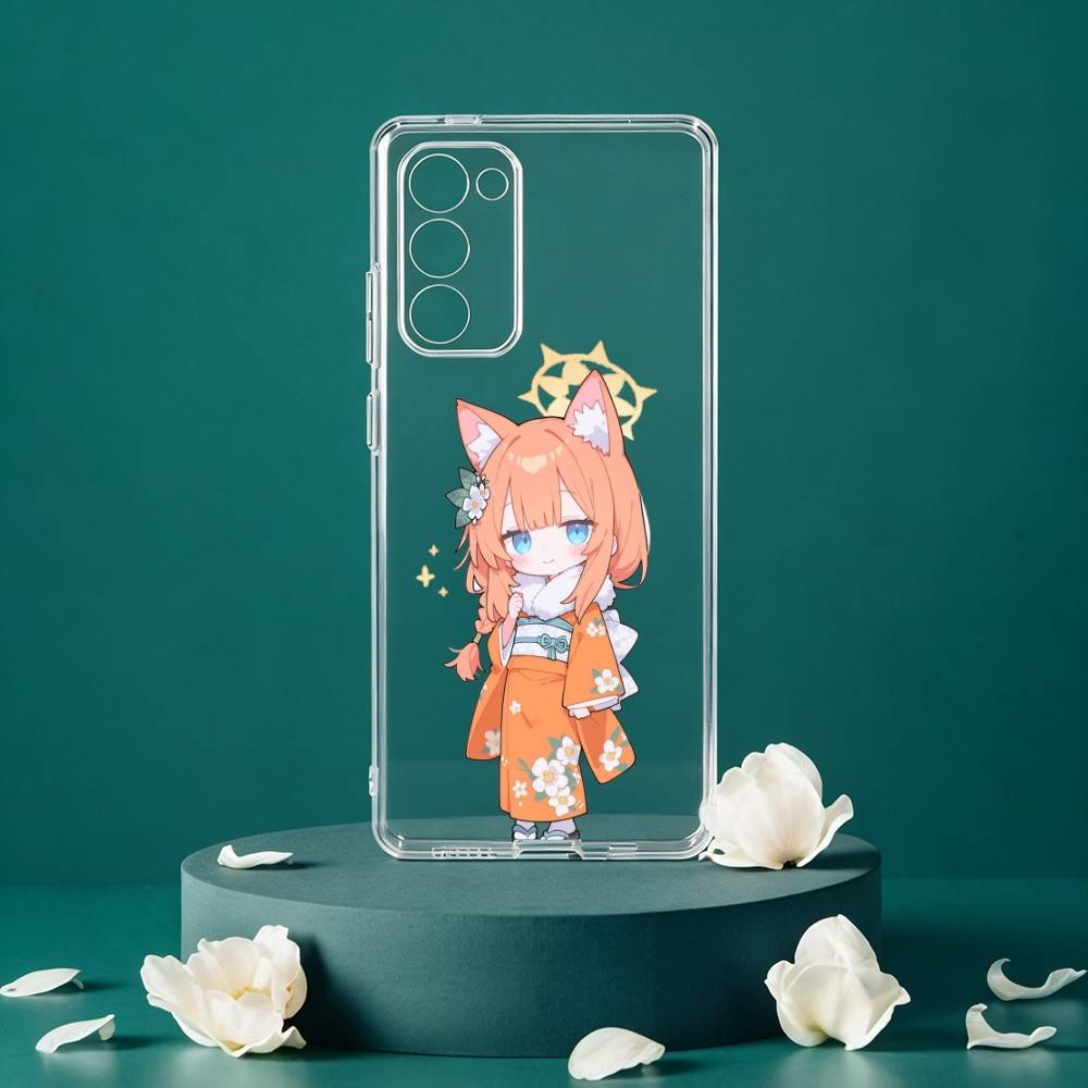 Iochi Mari Cute Blue Archive Phone Case For Samsung Galaxy S24 S25 S23 S22 S21 Plus S24 S25 Transparent Cover Case