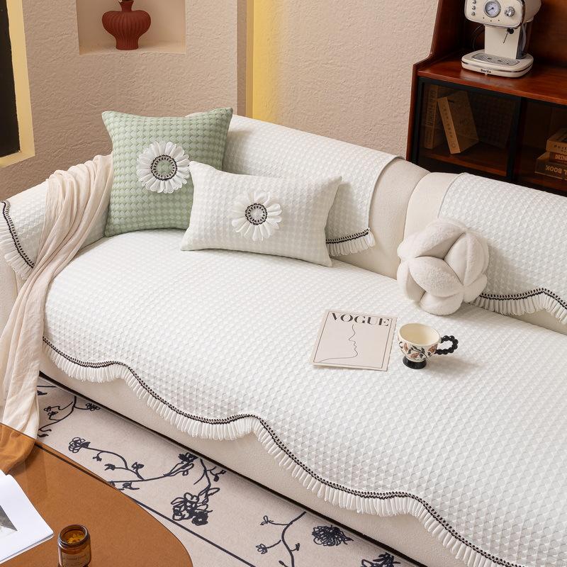Summer Sofa Cushion New Special-Shaped Cool Bean Ice Silk Sofa Seat Cushion Summer Cool Non-Slip Sofa Cover