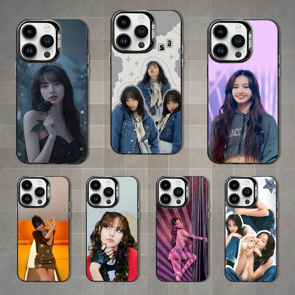 Hot L-LISA K-Korea Singer Phone For iPhone 14,17,13,12,11,16,15,Mini,Pro,SE,XS,MAX,Black Matte Silicone Cover Case